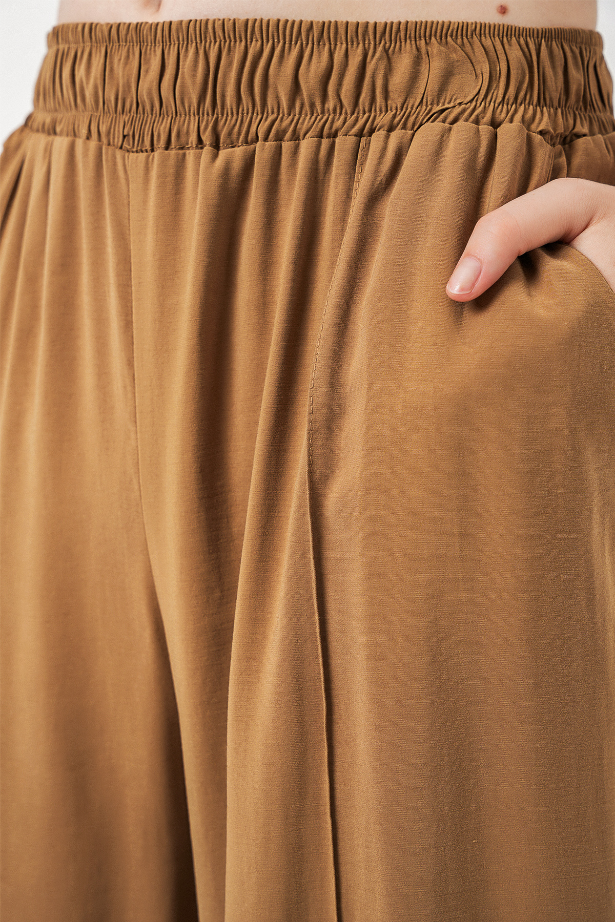 Women's Wide Leg Trousers with Elastic Waistband 30087 