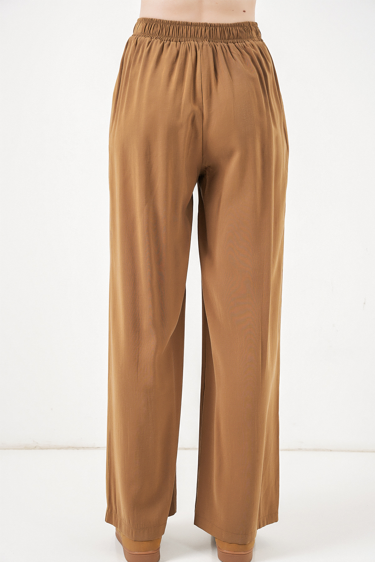 Women's Wide Leg Trousers with Elastic Waistband 30087 
