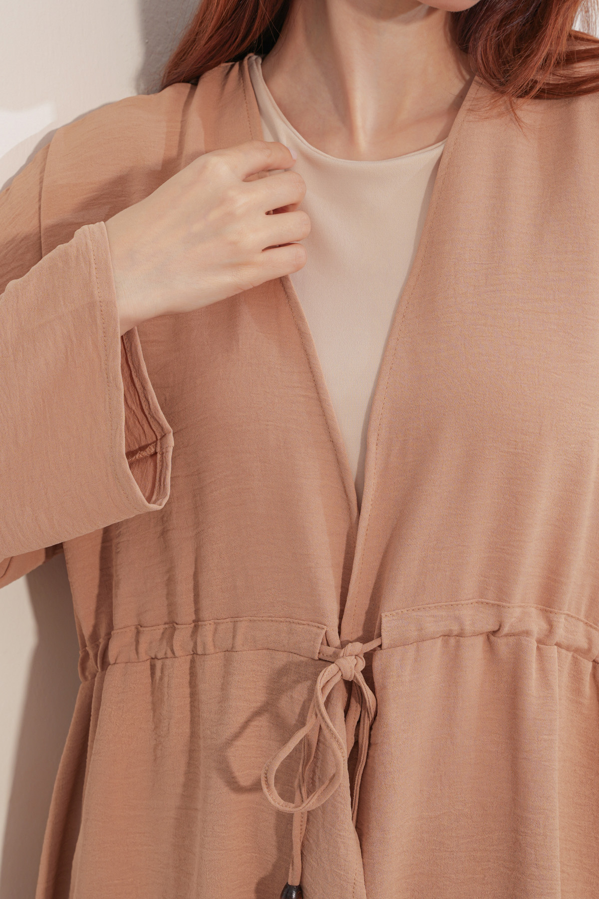 Kadın Ayrobin Kimono Pantolon İkili Takım 30101 - Vizon