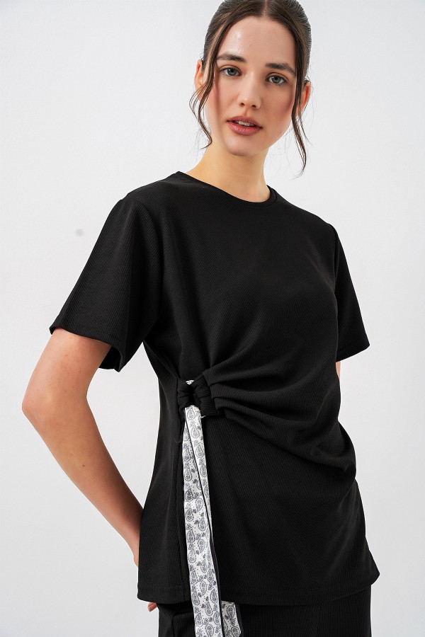 Women's Knitted Blouse and Pants Two-Piece Set 30085 