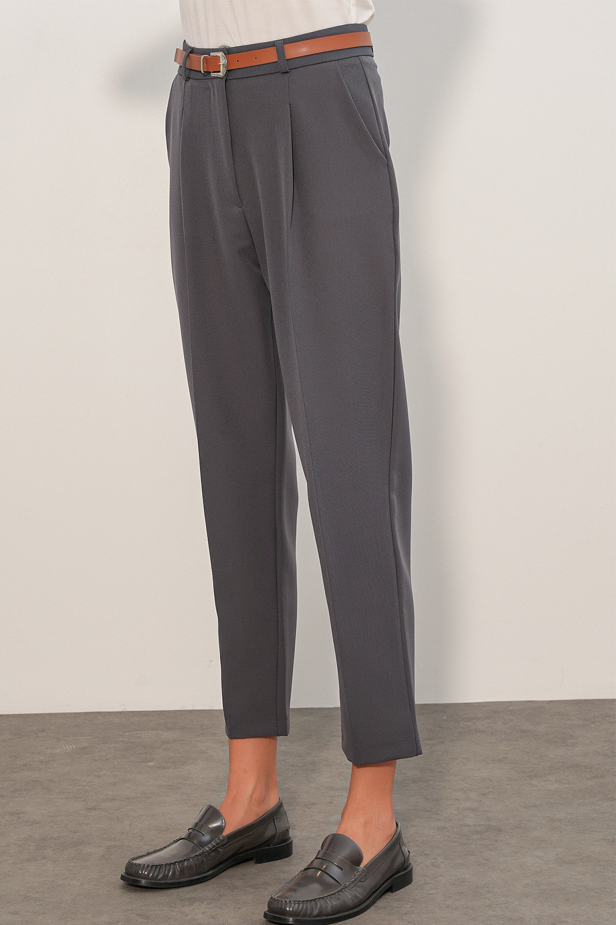 Women's Long-Sleeve Blouse with Buckle Detail 40046 
