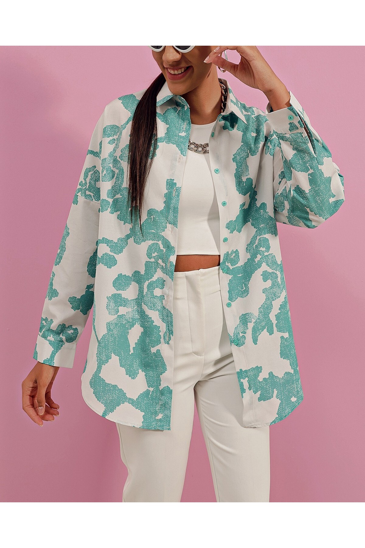 3900 Oversize Long Basic Shirt 