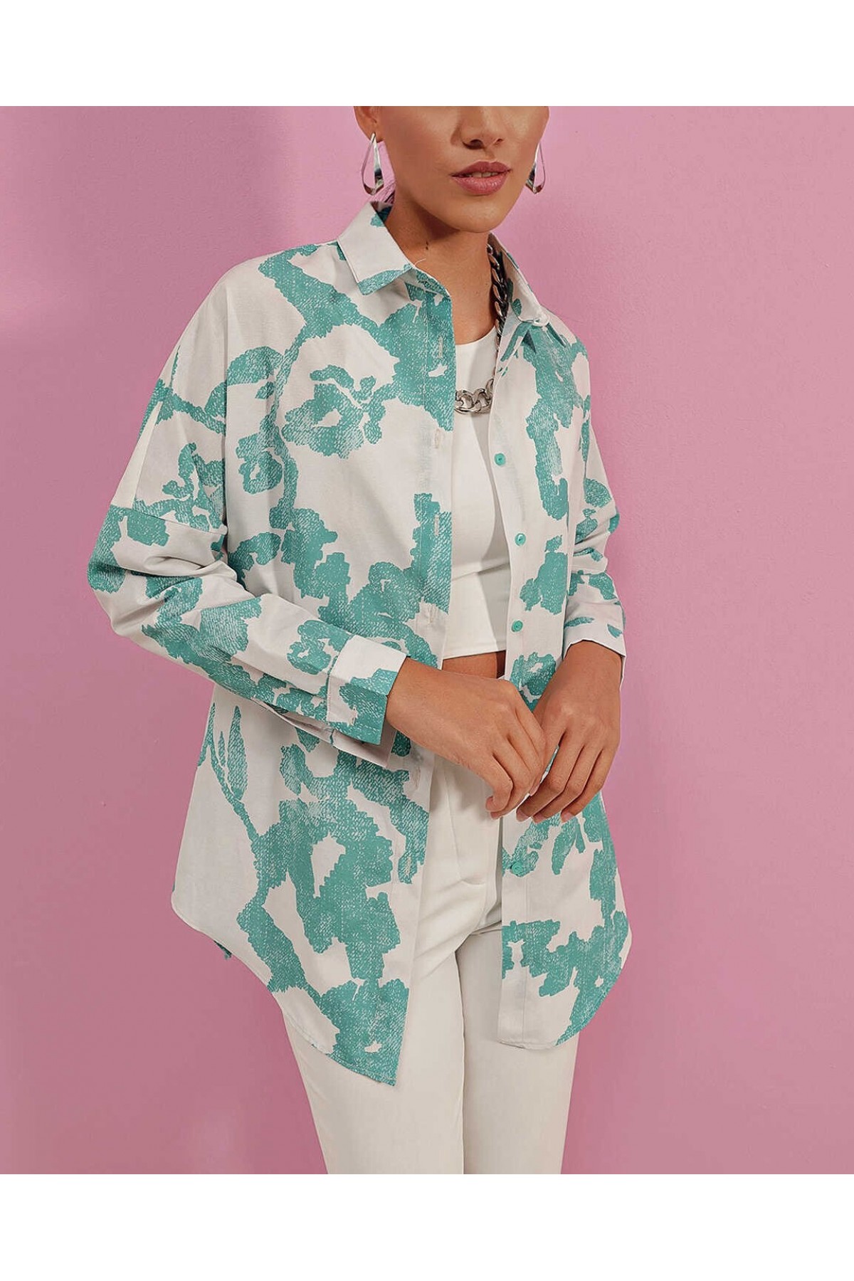 3900 Oversize Long Basic Shirt 