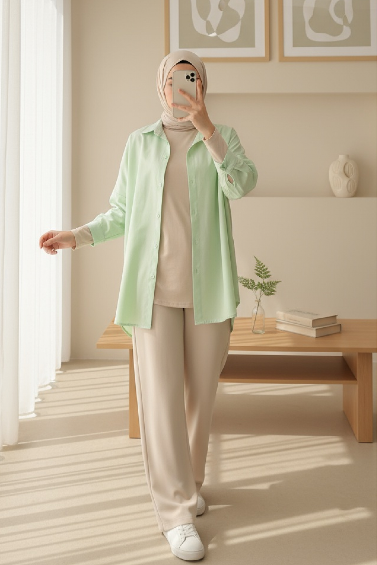 3900 Oversize Long Basic Shirt 