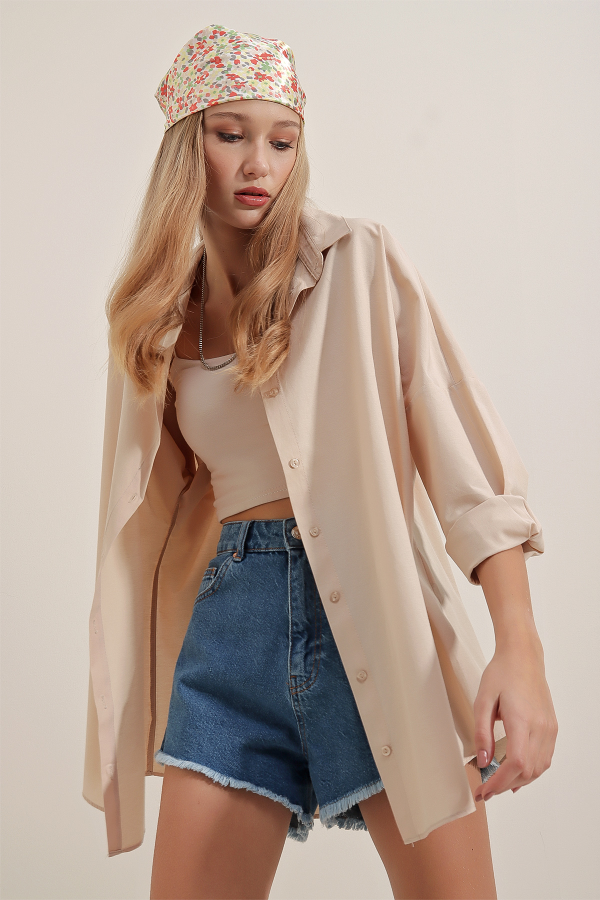 5140 Hooded Long Puffer Vest 