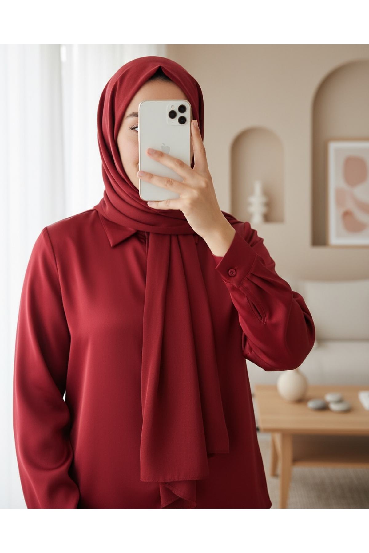 3964 Lightly Flowing Satin Shirt 