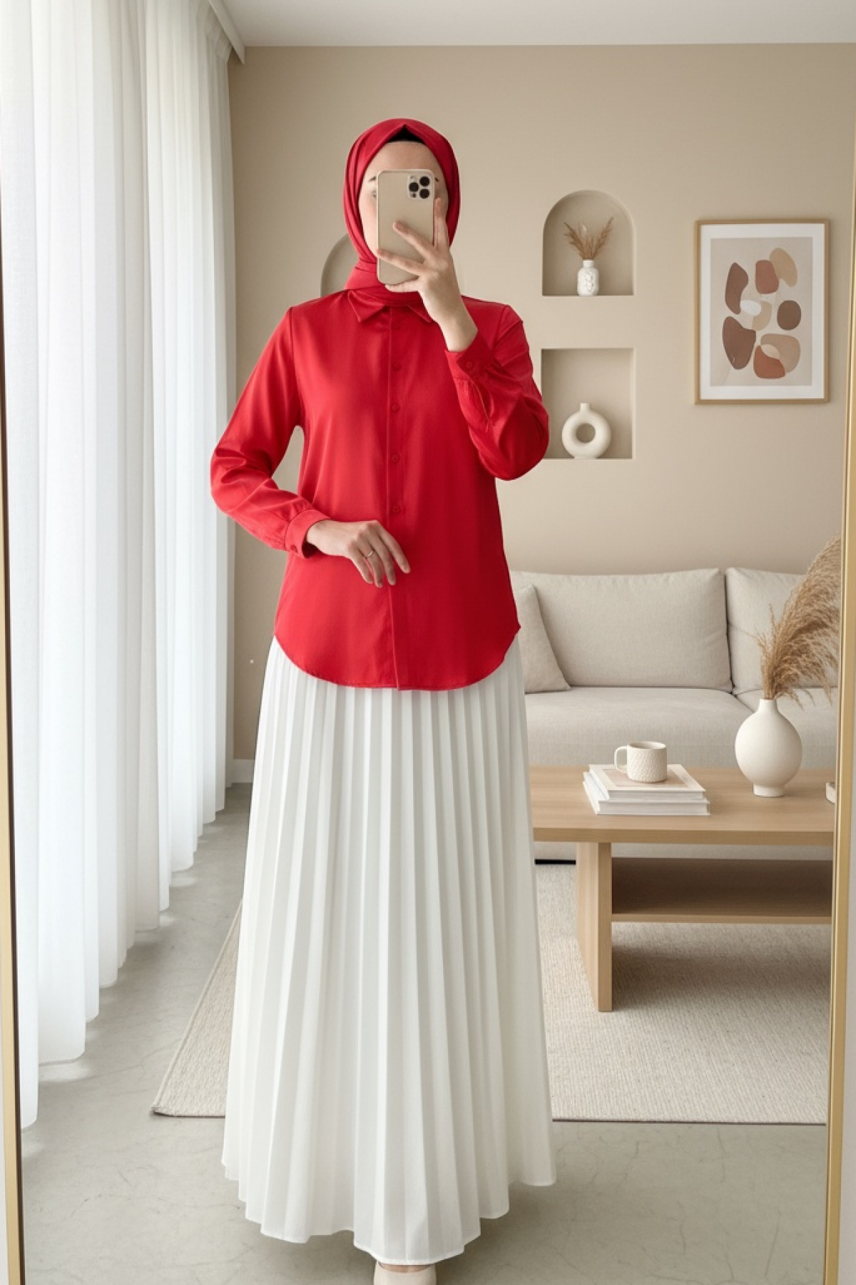 3964 Lightly Flowing Satin Shirt 