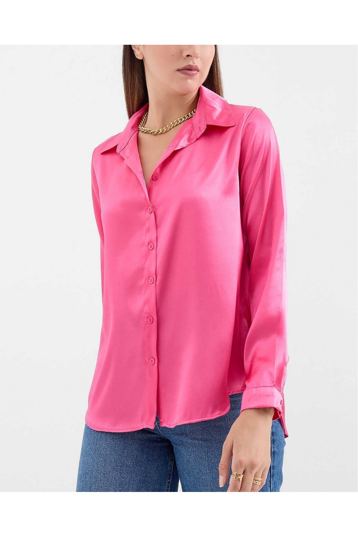 3964 Lightly Flowing Satin Shirt 