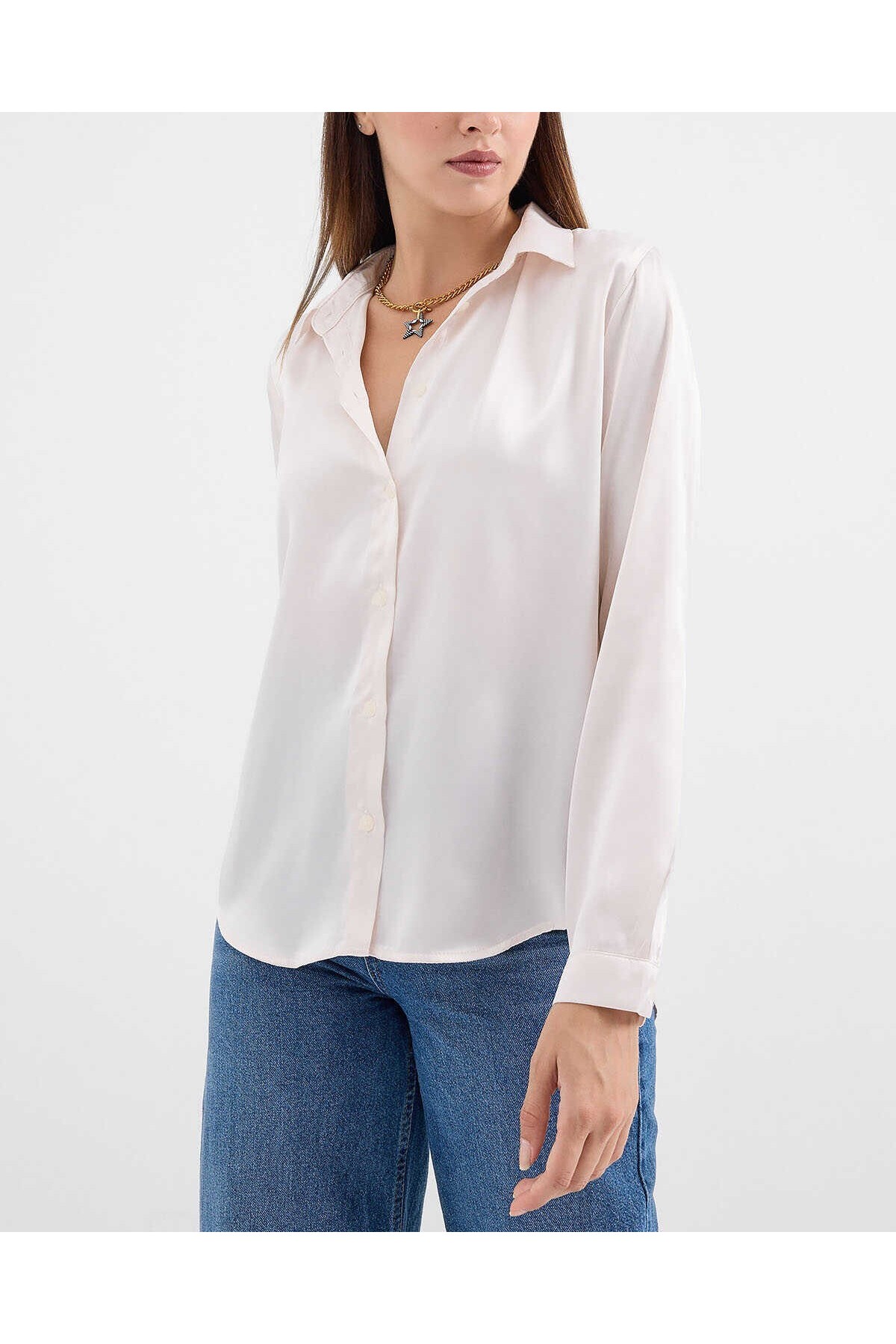 3964 Lightly Flowing Satin Shirt 