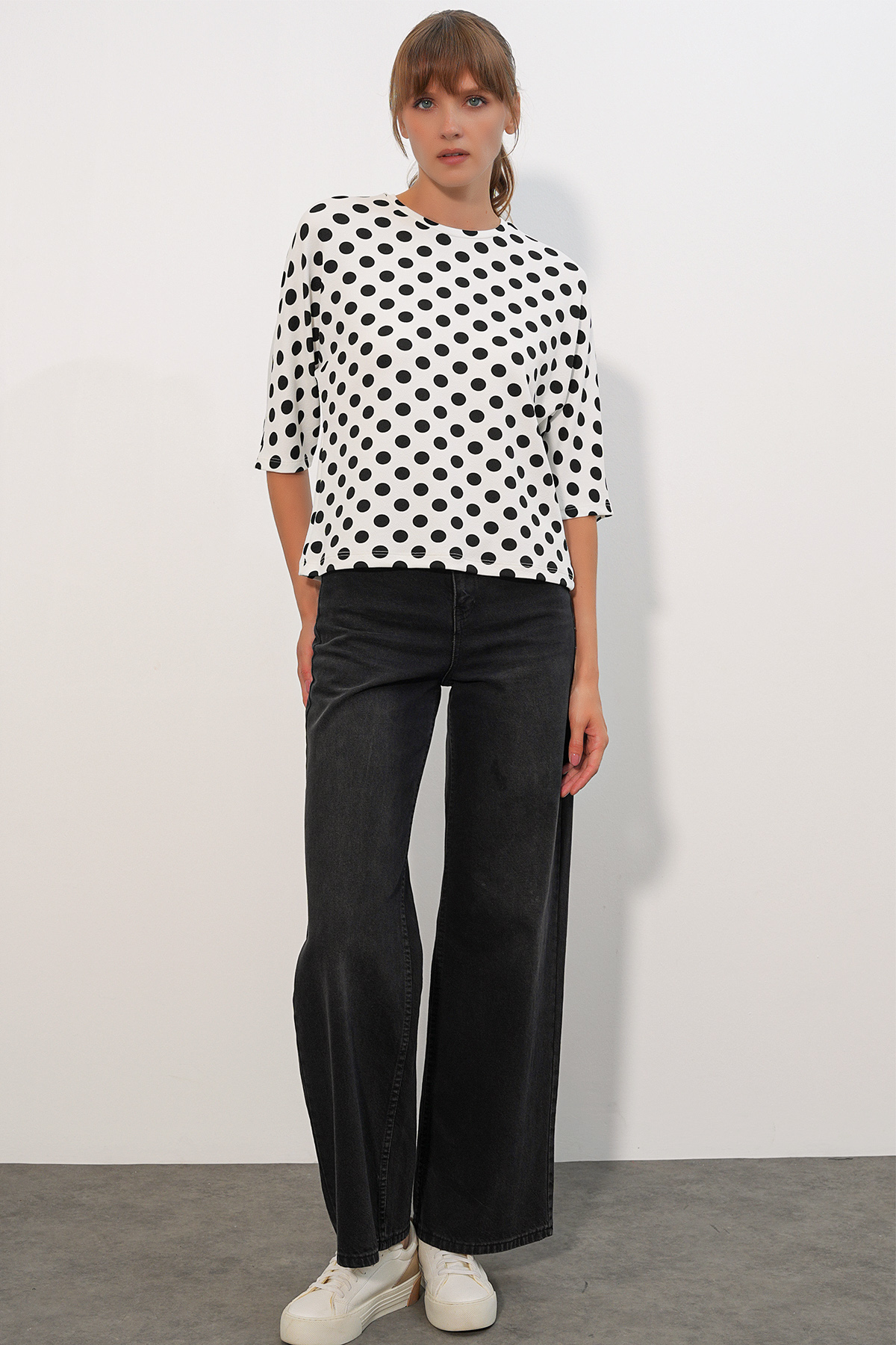 Women's Polka Dot Mini Denim Skirt 8086 