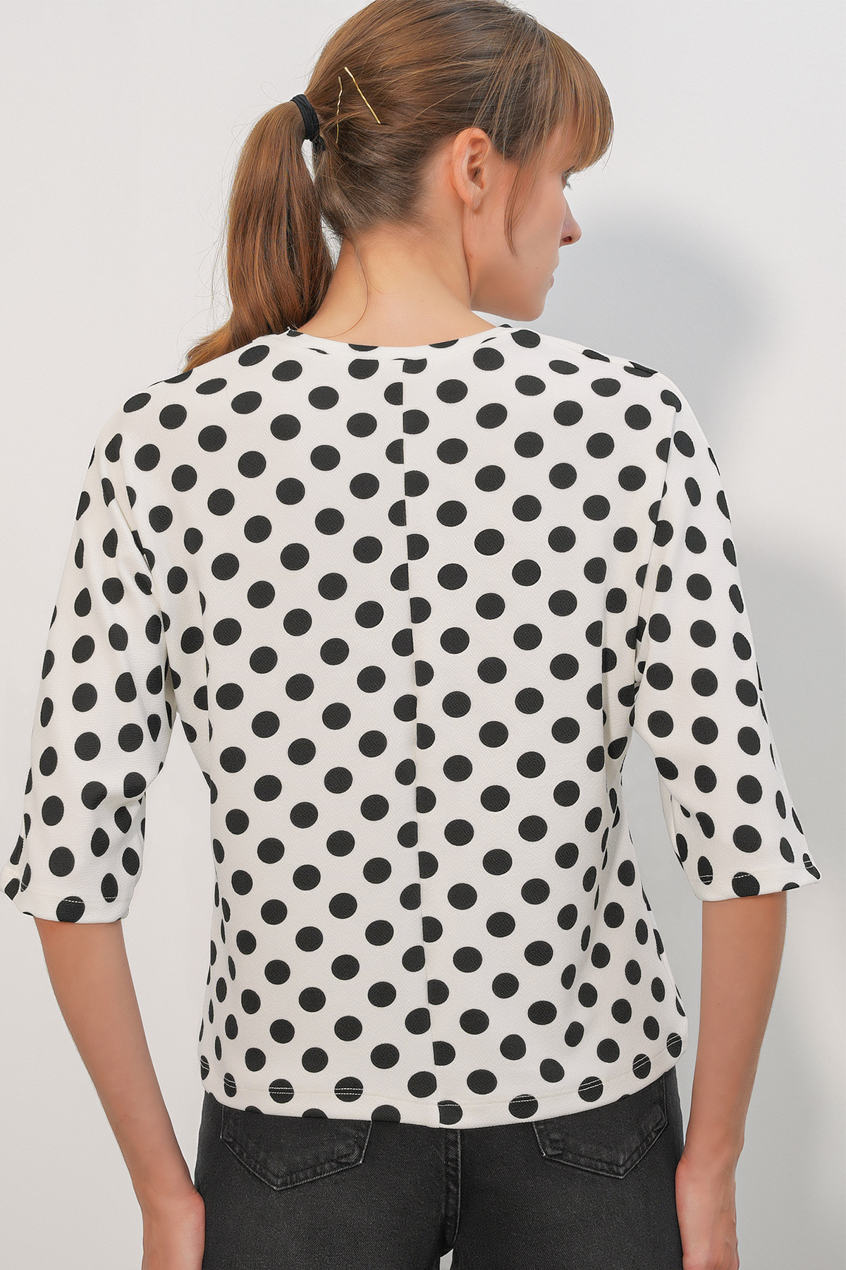Women's Polka Dot Mini Denim Skirt 8086 