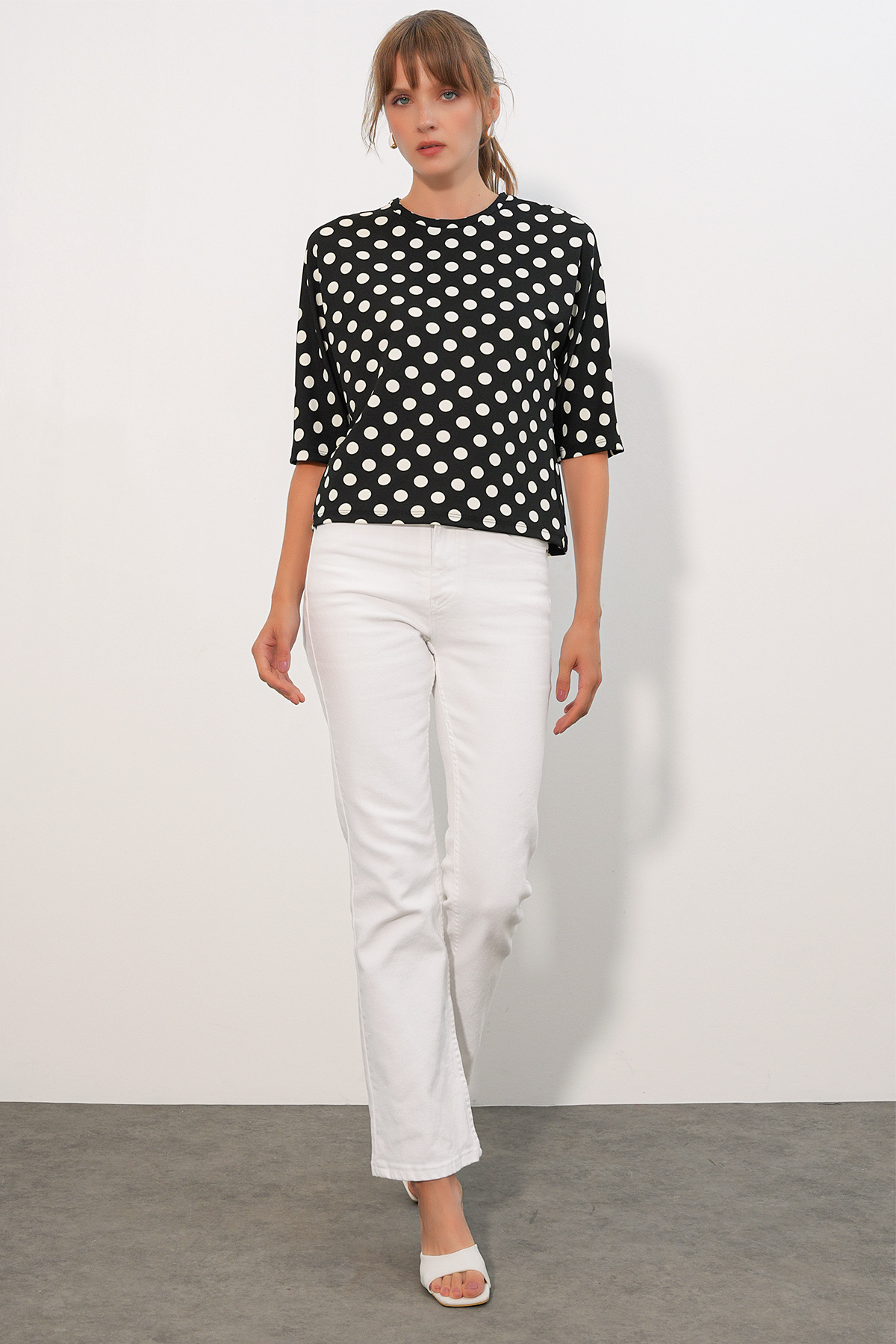 Women's Polka Dot Mini Denim Skirt 8086 