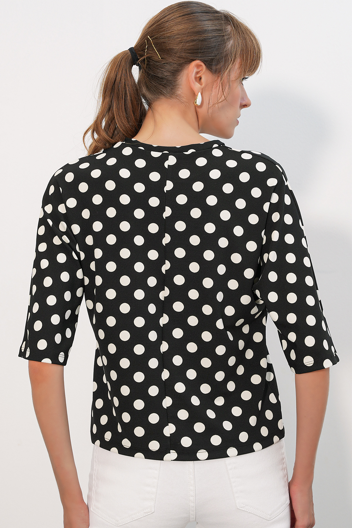 Women's Polka Dot Mini Denim Skirt 8086 