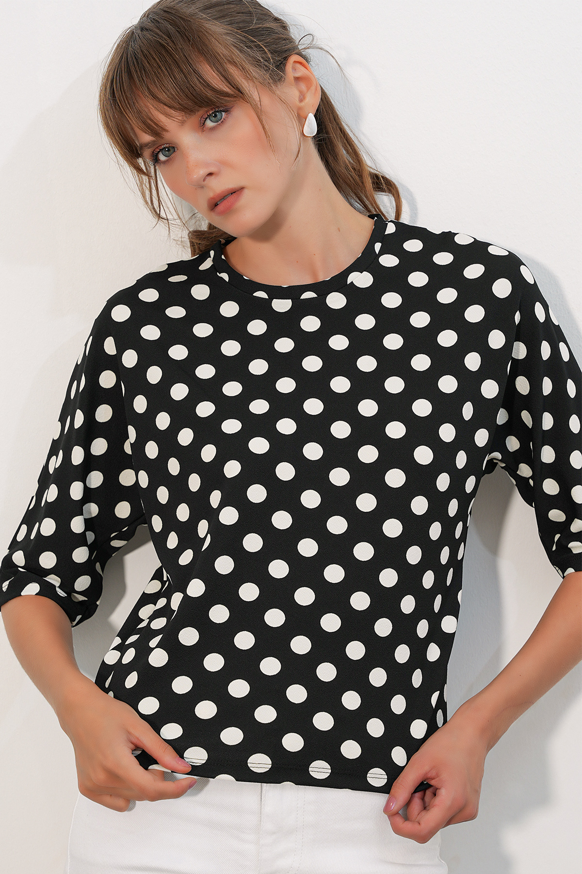 Women's Polka Dot Mini Denim Skirt 8086 