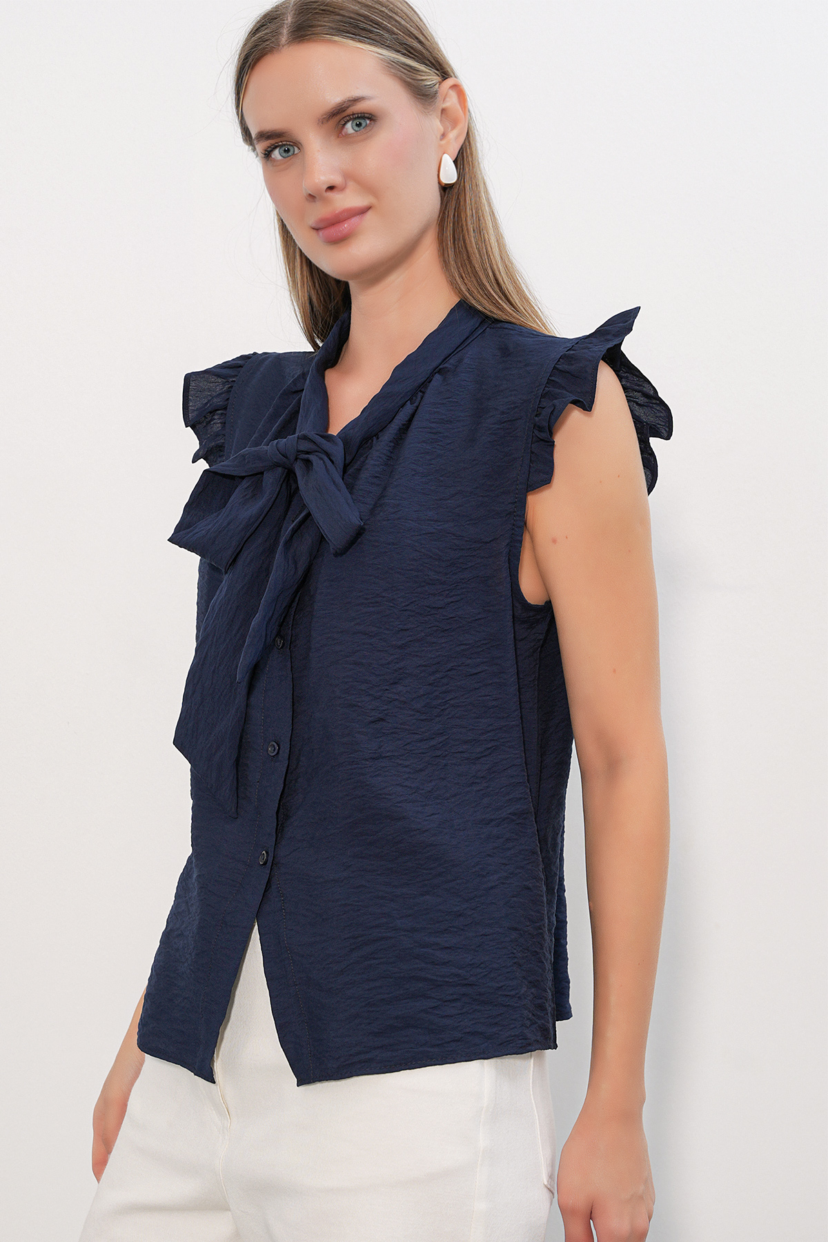 Women's Short Sleeve Crop Blouse 958 