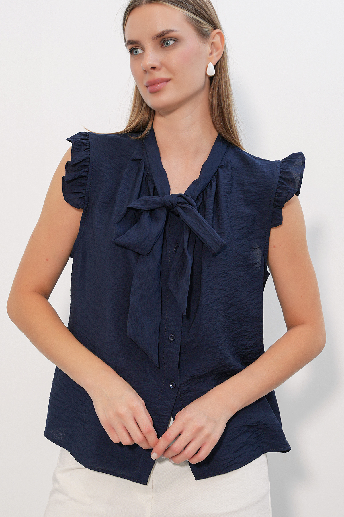Women's Short Sleeve Crop Blouse 958 