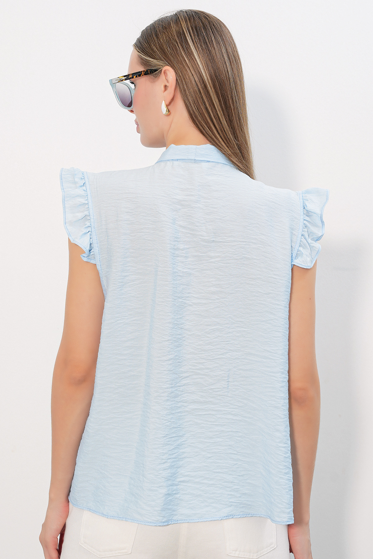 Women's Short Sleeve Crop Blouse 958 