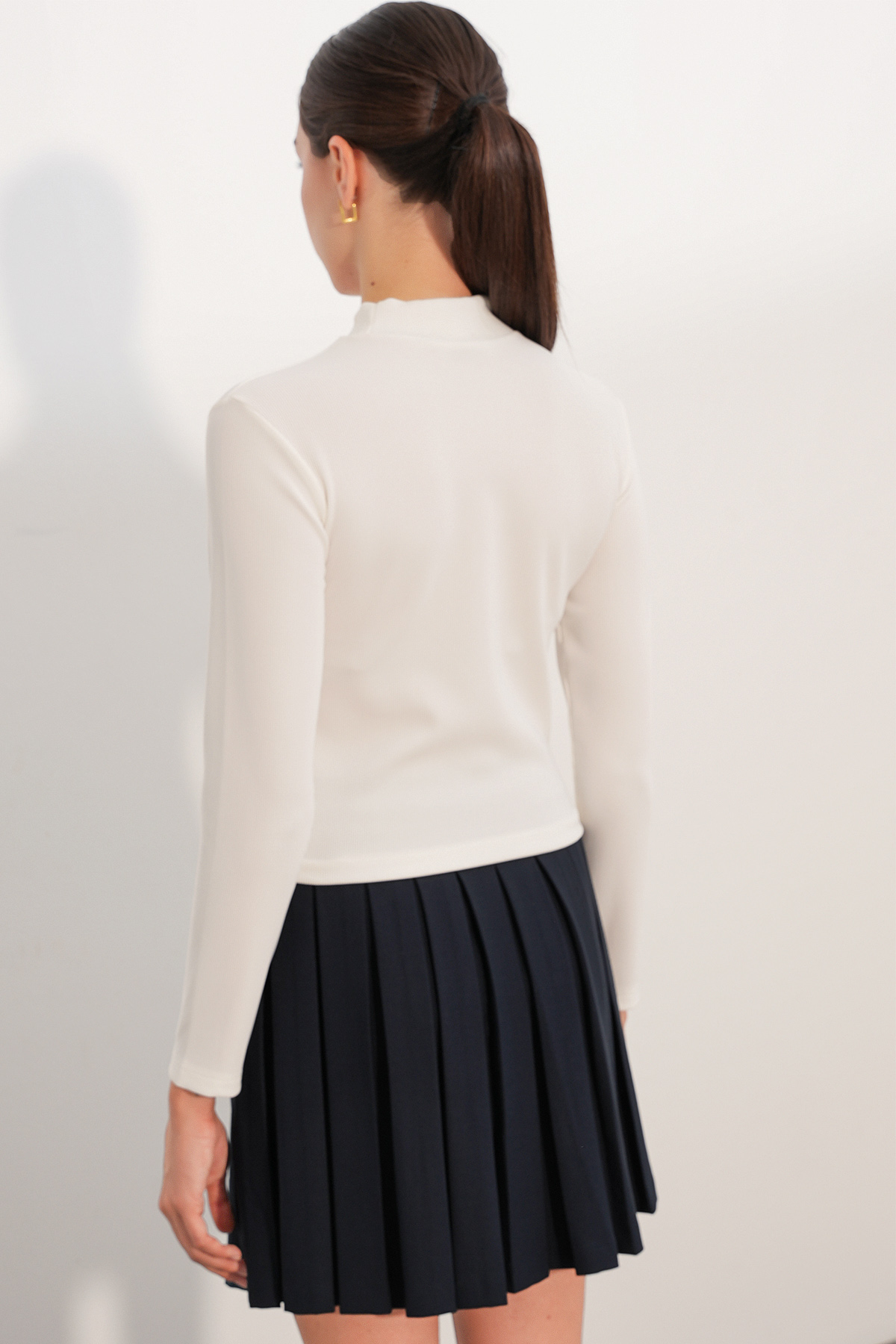Women's Long-Sleeve Blouse with Buckle Detail 40046 