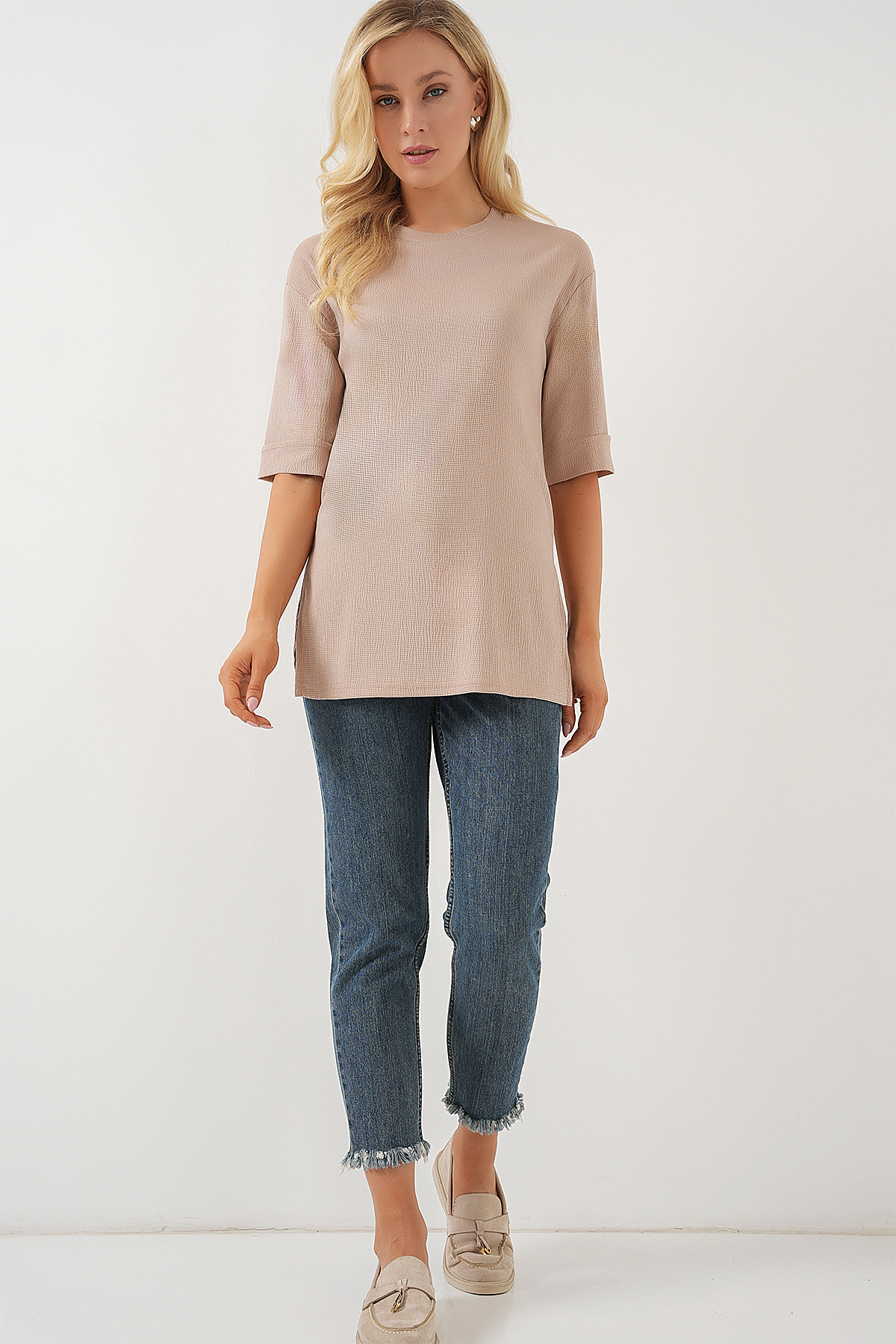 4332 Side Slit Knitted T-shirt 