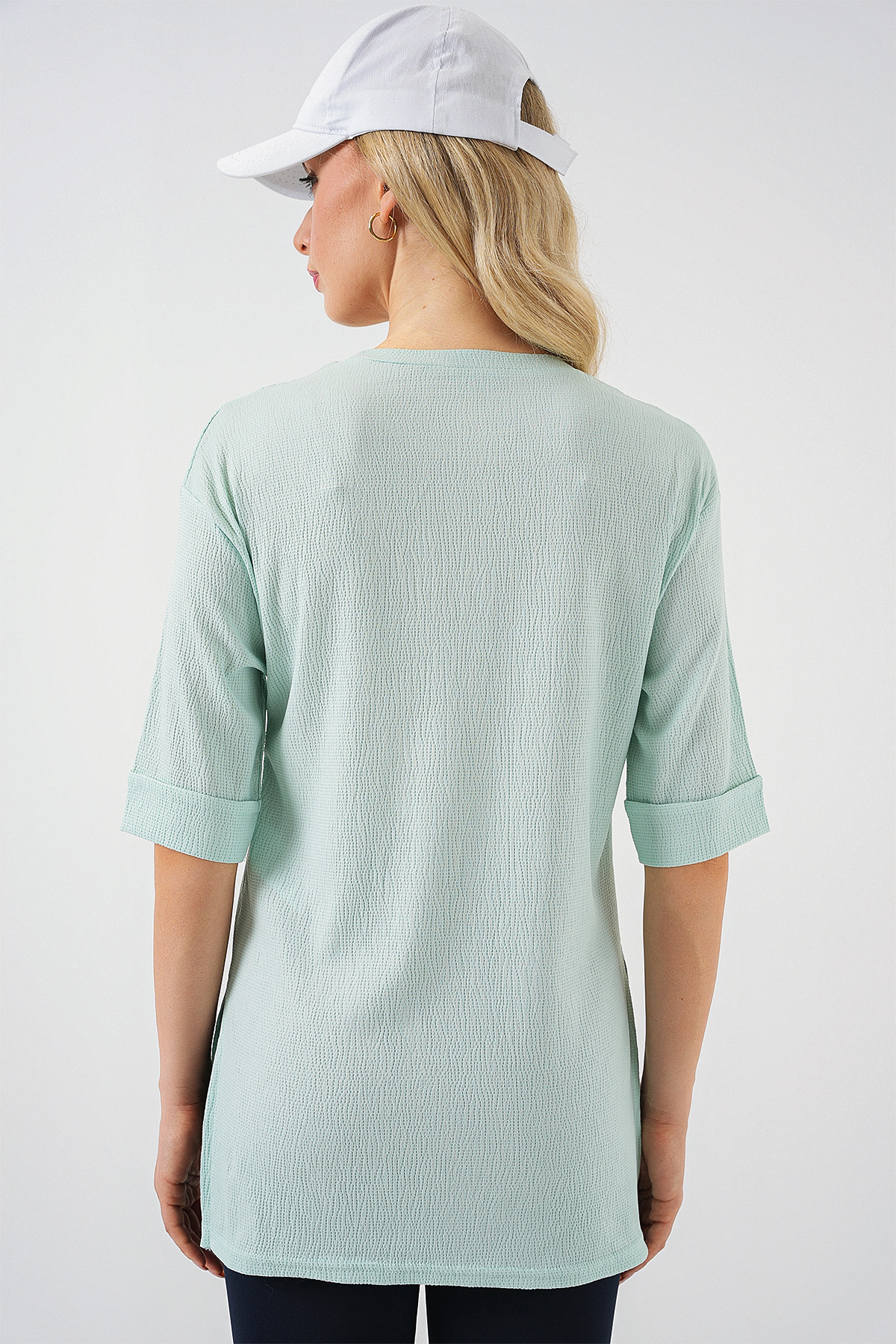 4332 Side Slit Knitted T-shirt 