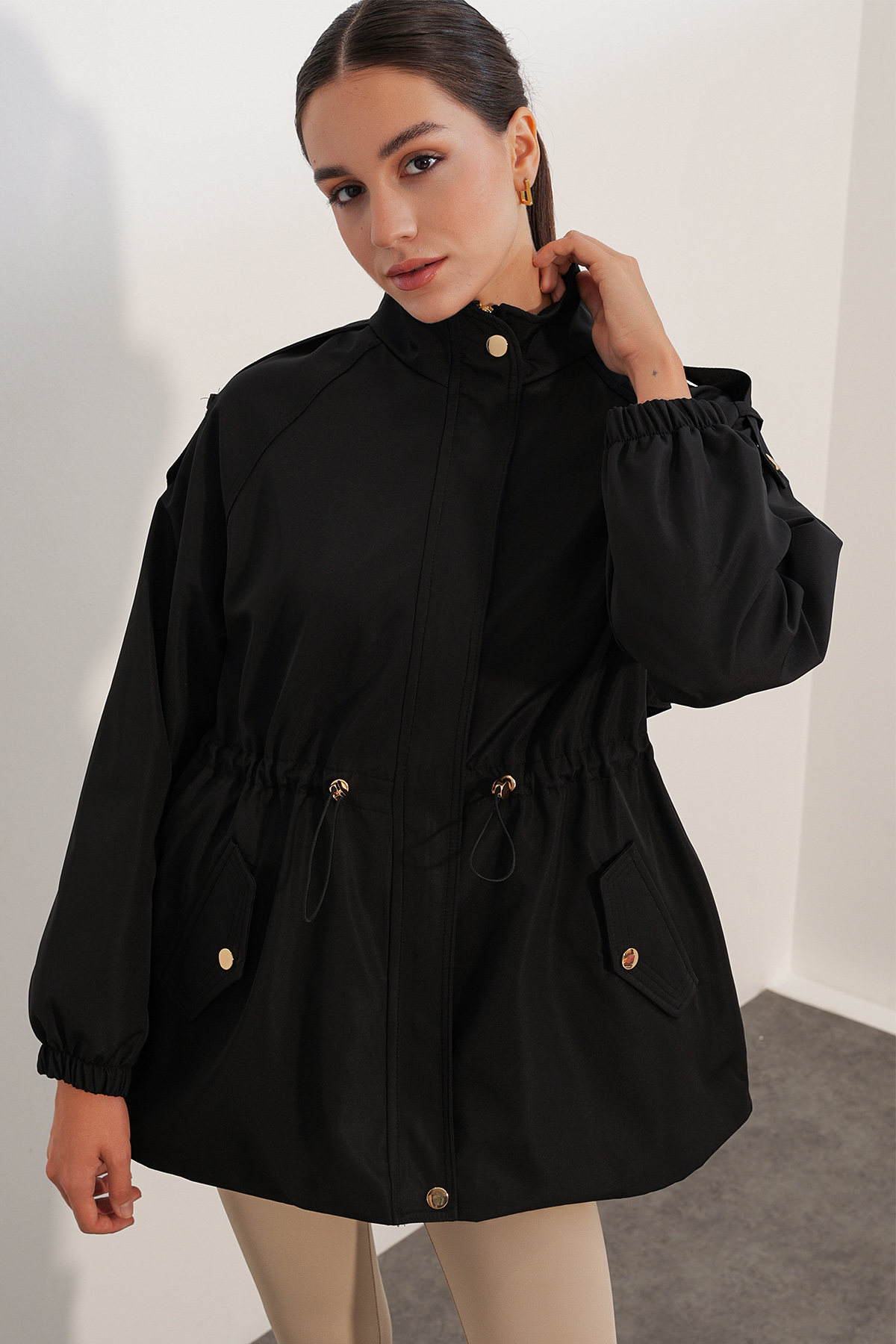 Women's Patterned Plush Jacket 55463 