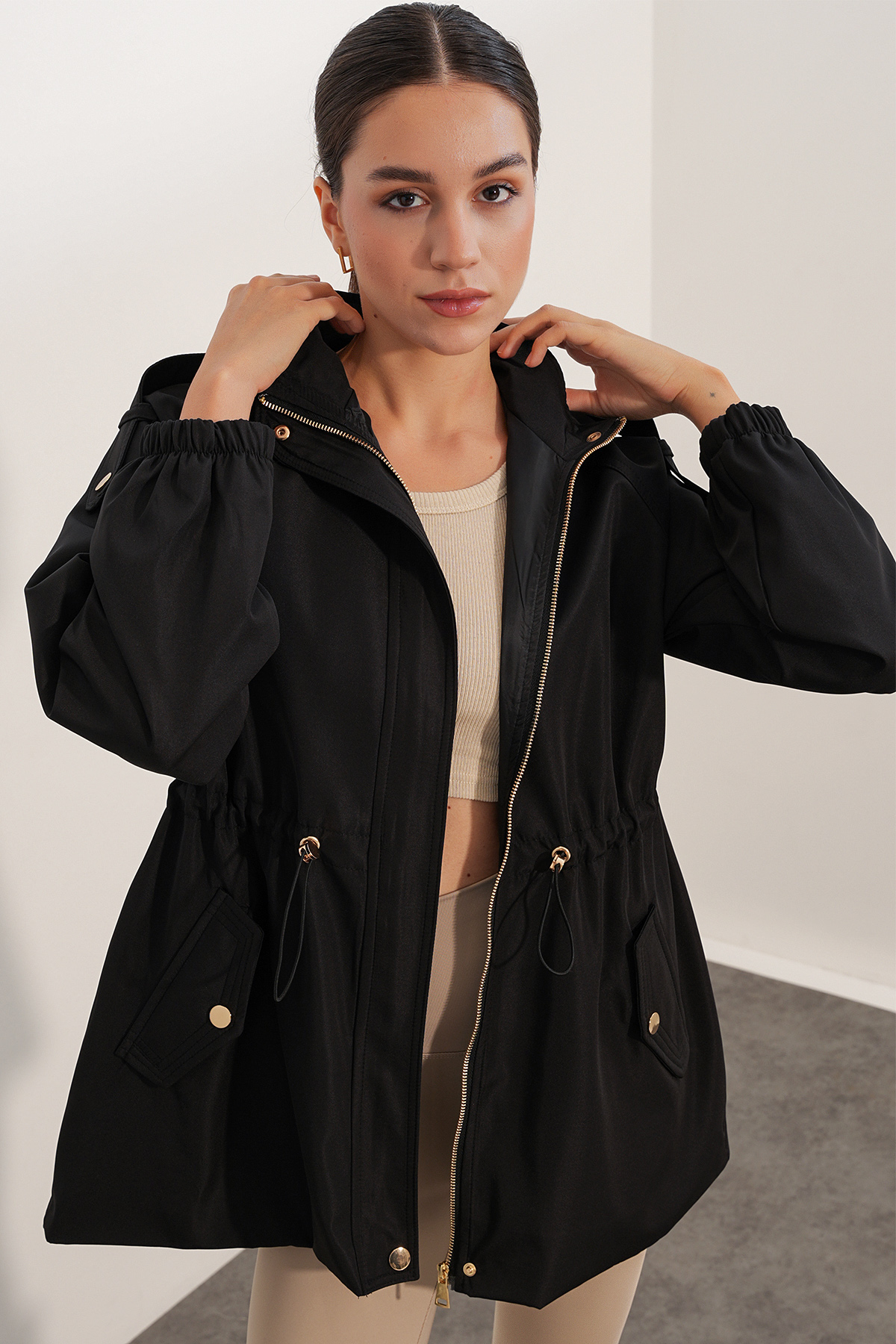 Women's Patterned Plush Jacket 55463 