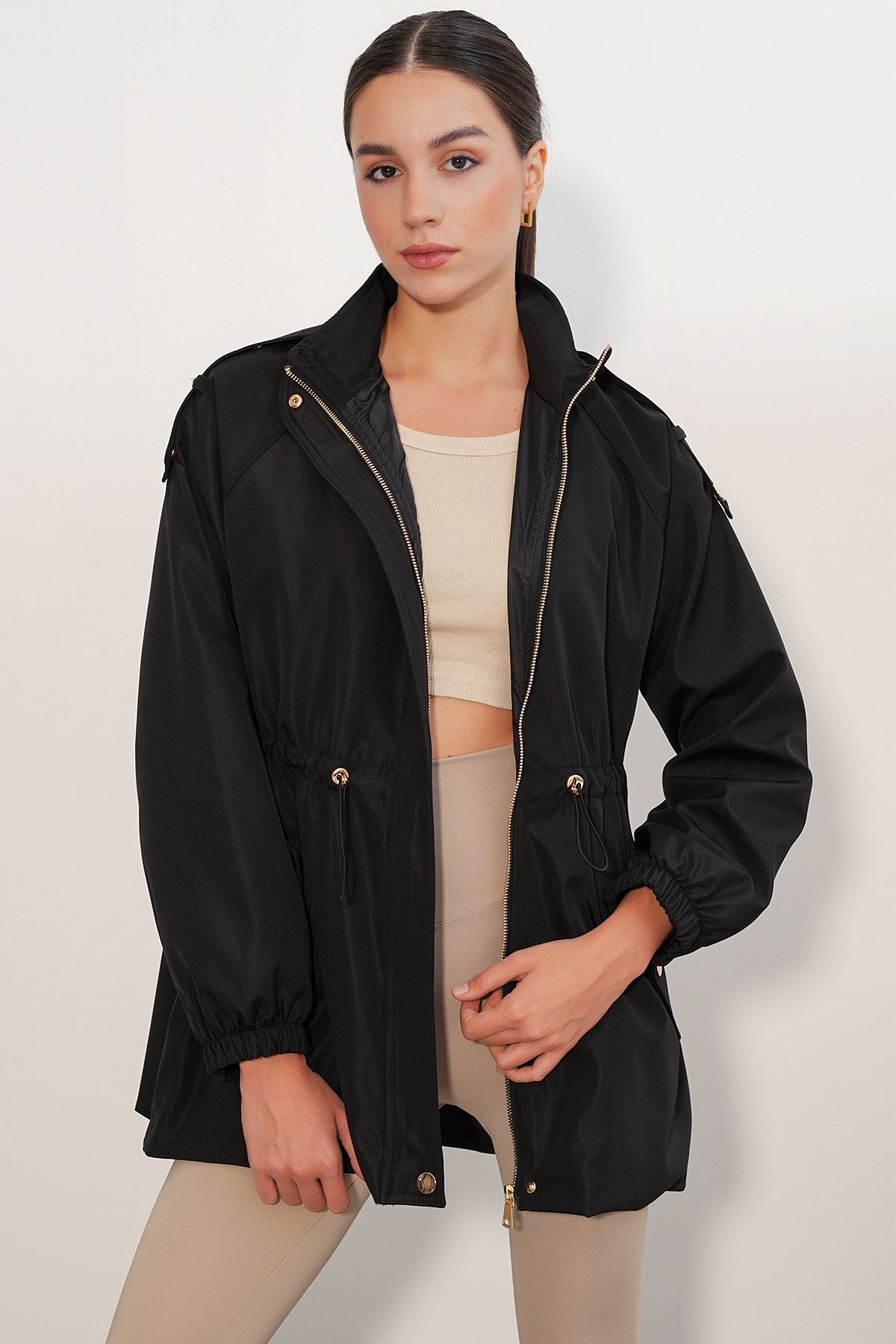 Women's Patterned Plush Jacket 55463 