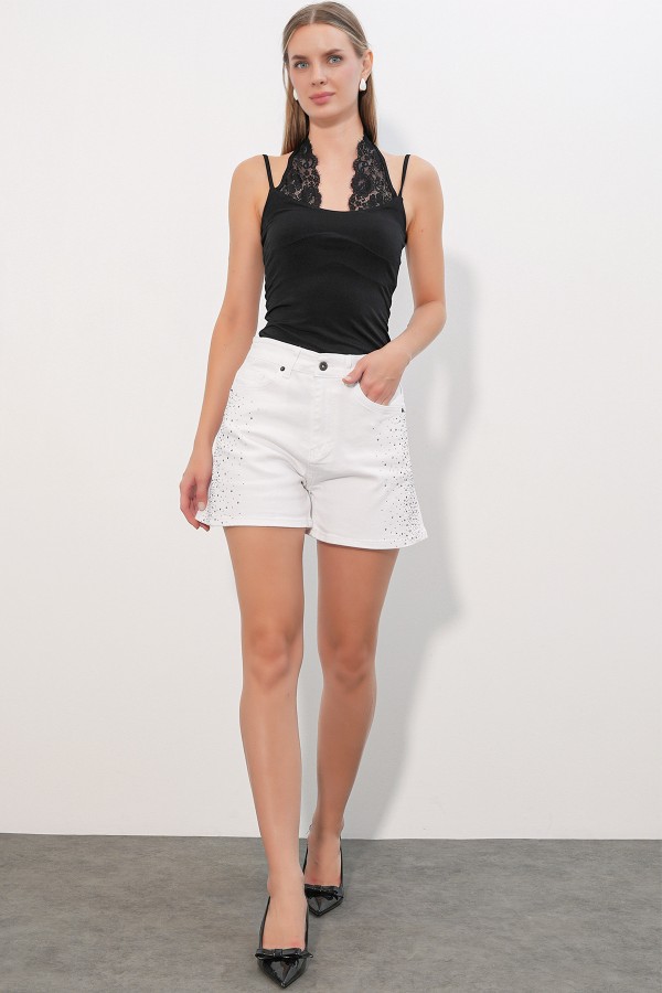 Women's Short Sleeve Crop Blouse 958 