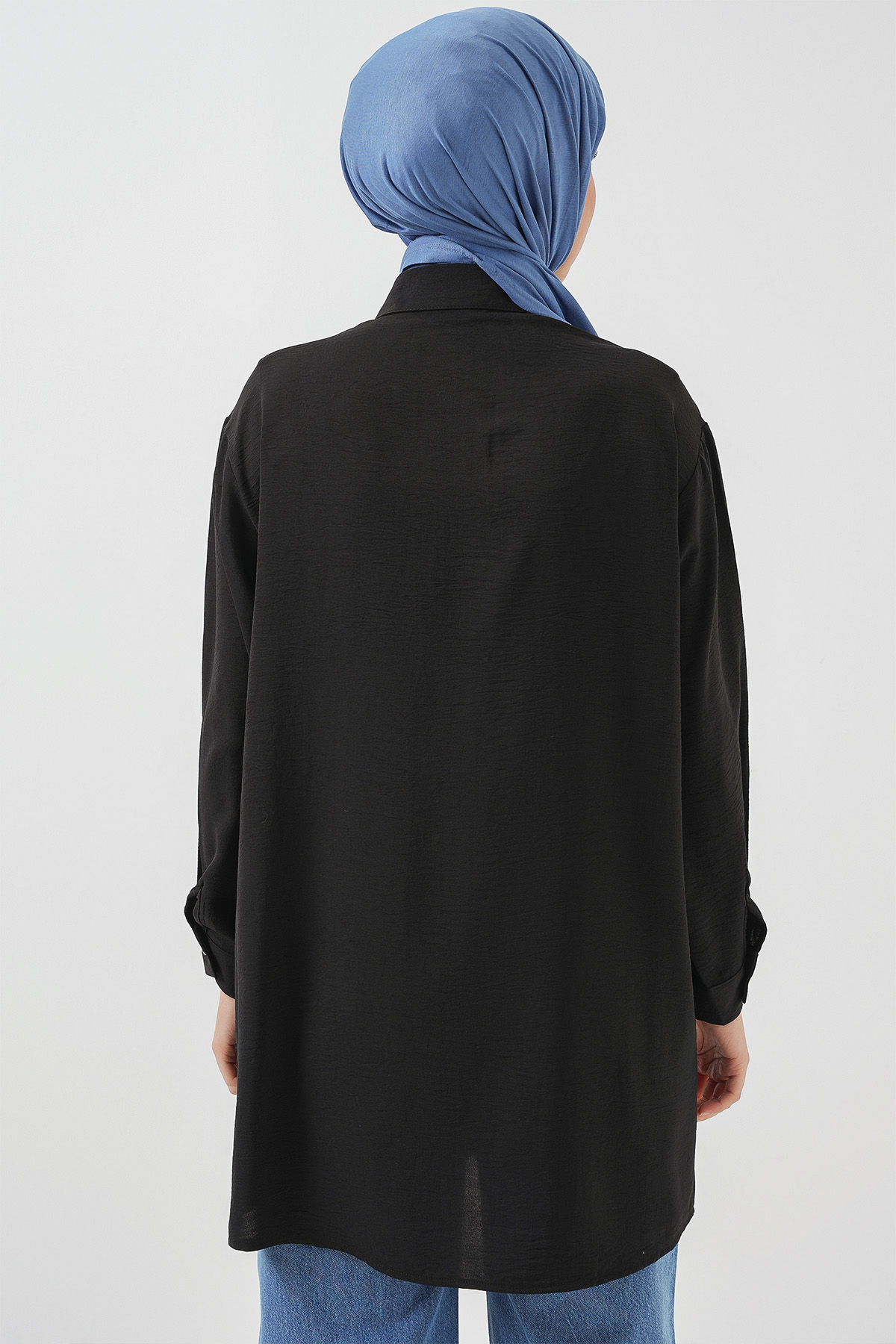 Kadın Uzun Gömlek Tunik 5945 - Siyah