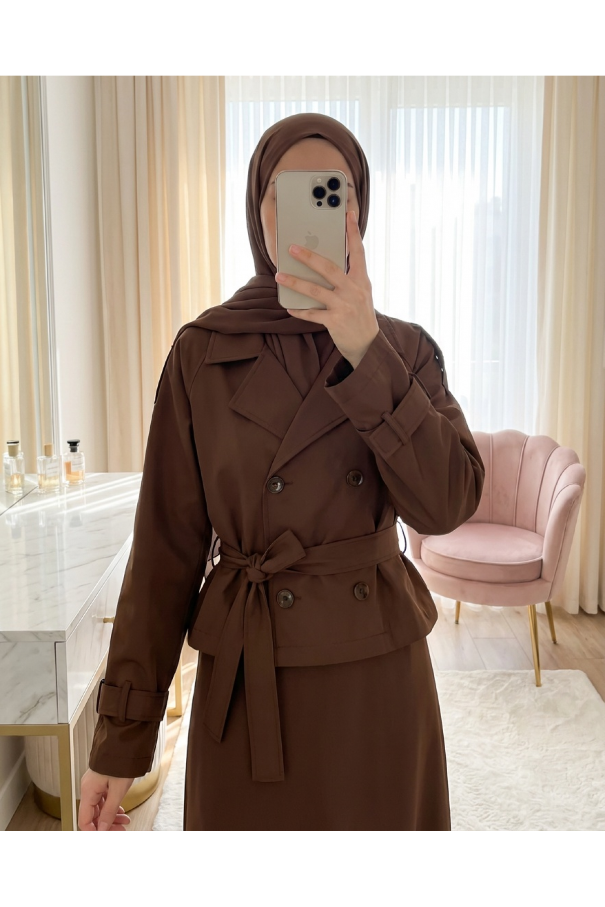 Women's Belted Short Trench Coat 5970 