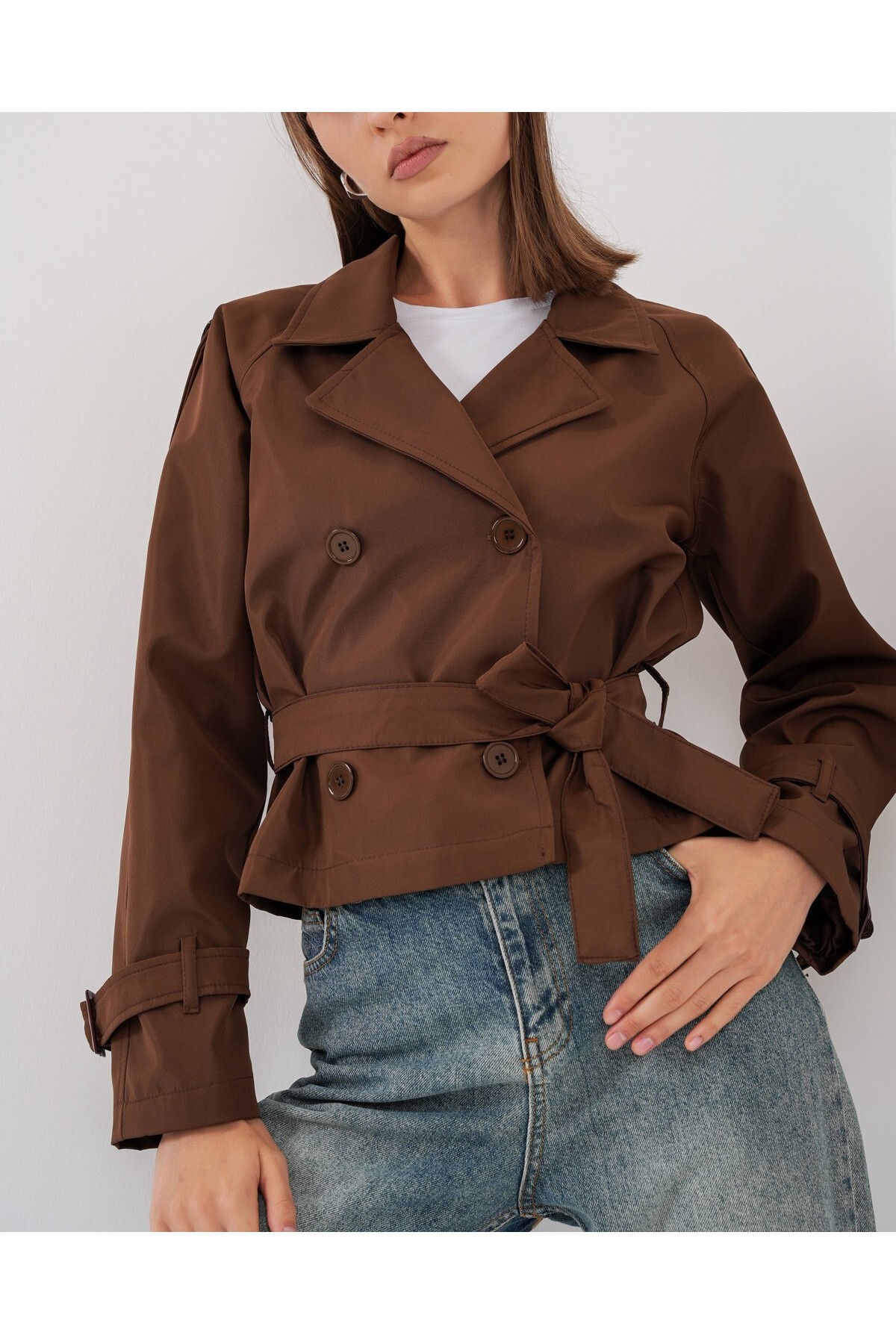 Women's Belted Short Trench Coat 5970 