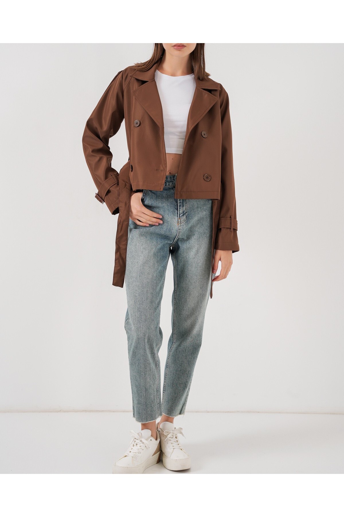 Women's Belted Short Trench Coat 5970 