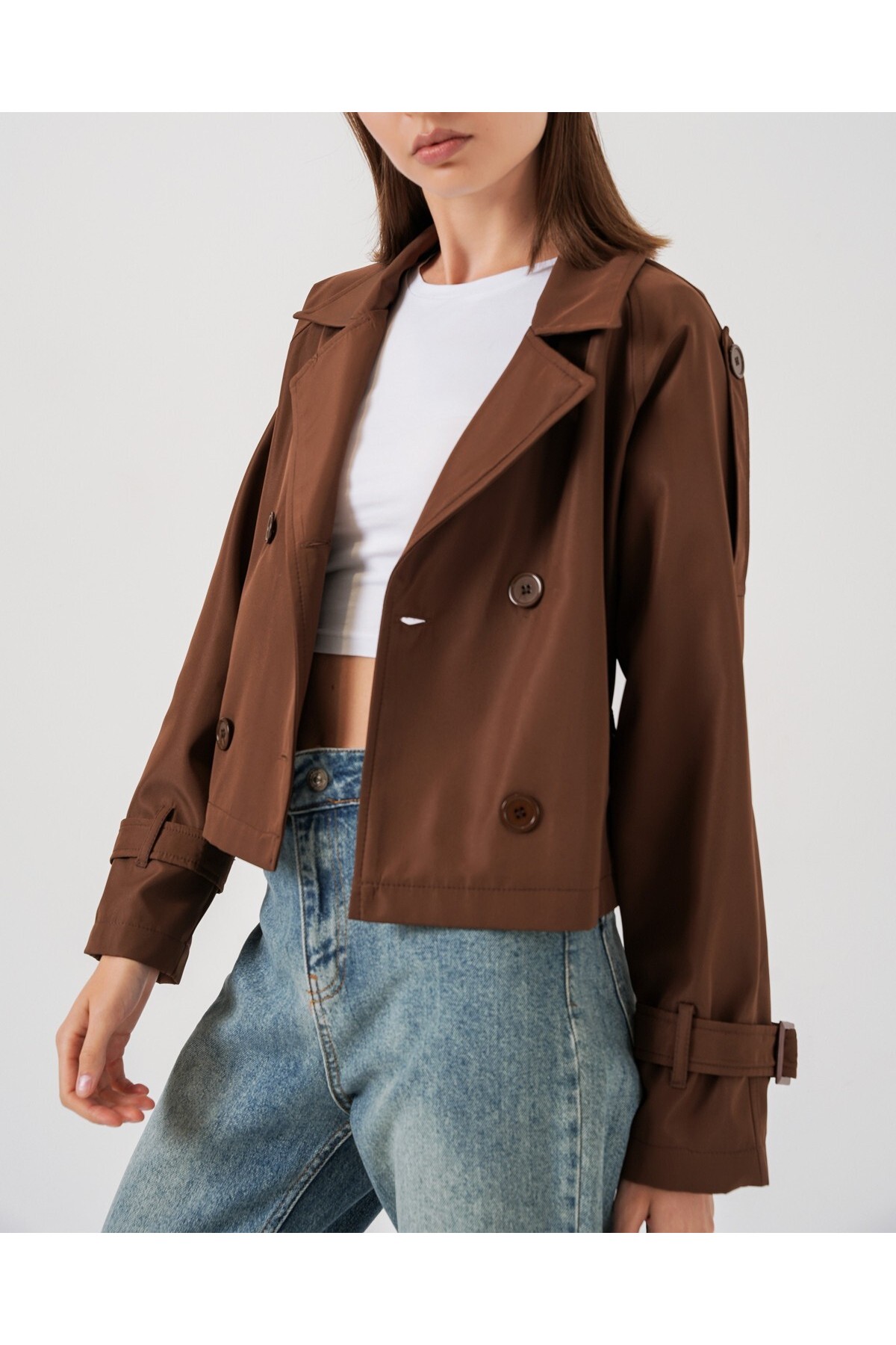 Women's Belted Short Trench Coat 5970 