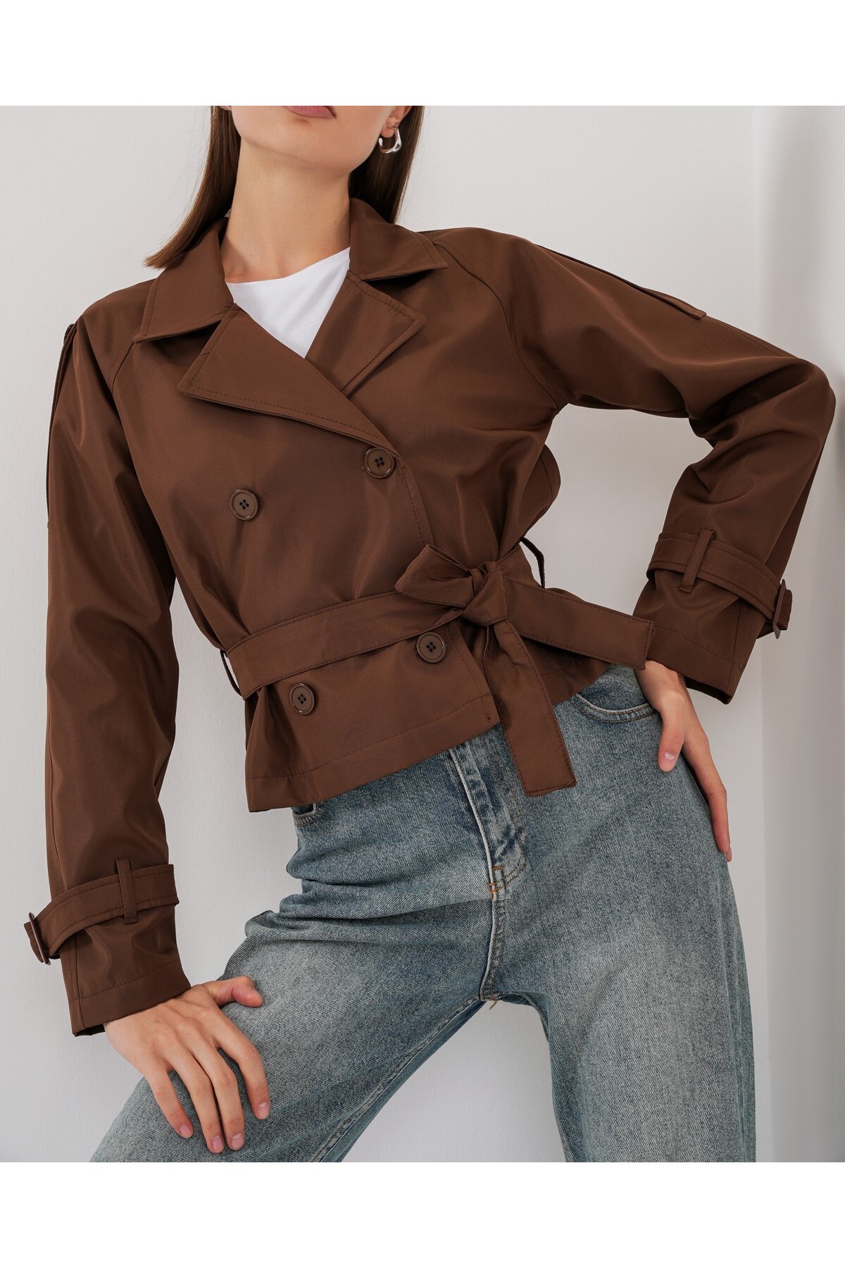 Women's Belted Short Trench Coat 5970 