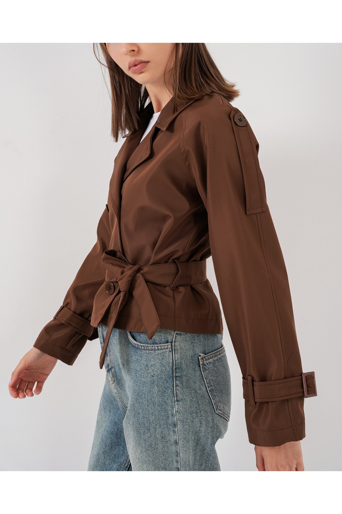 Women's Belted Short Trench Coat 5970 