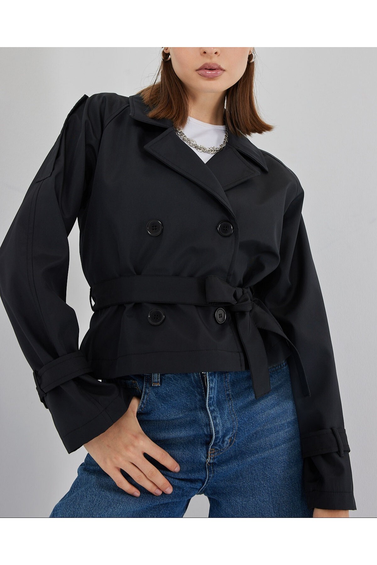 Women's Belted Short Trench Coat 5970 