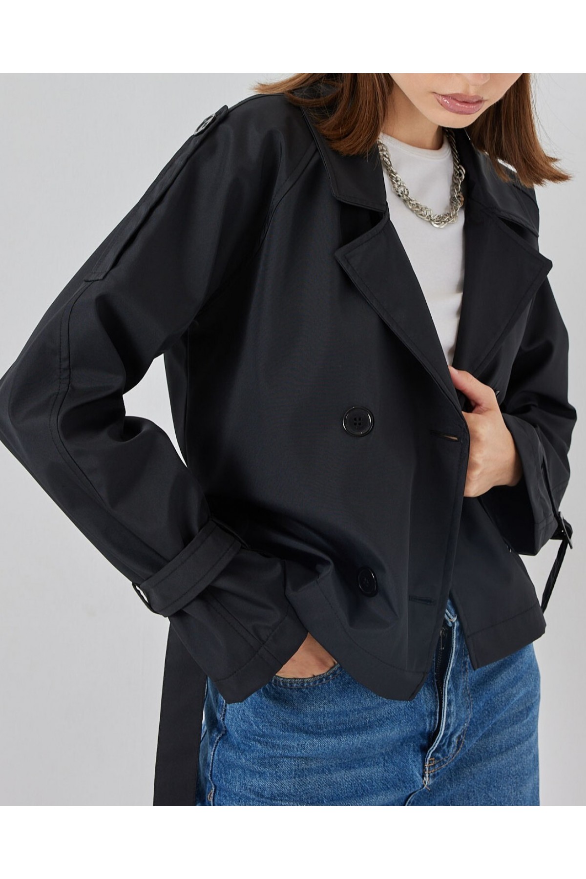 Women's Belted Short Trench Coat 5970 