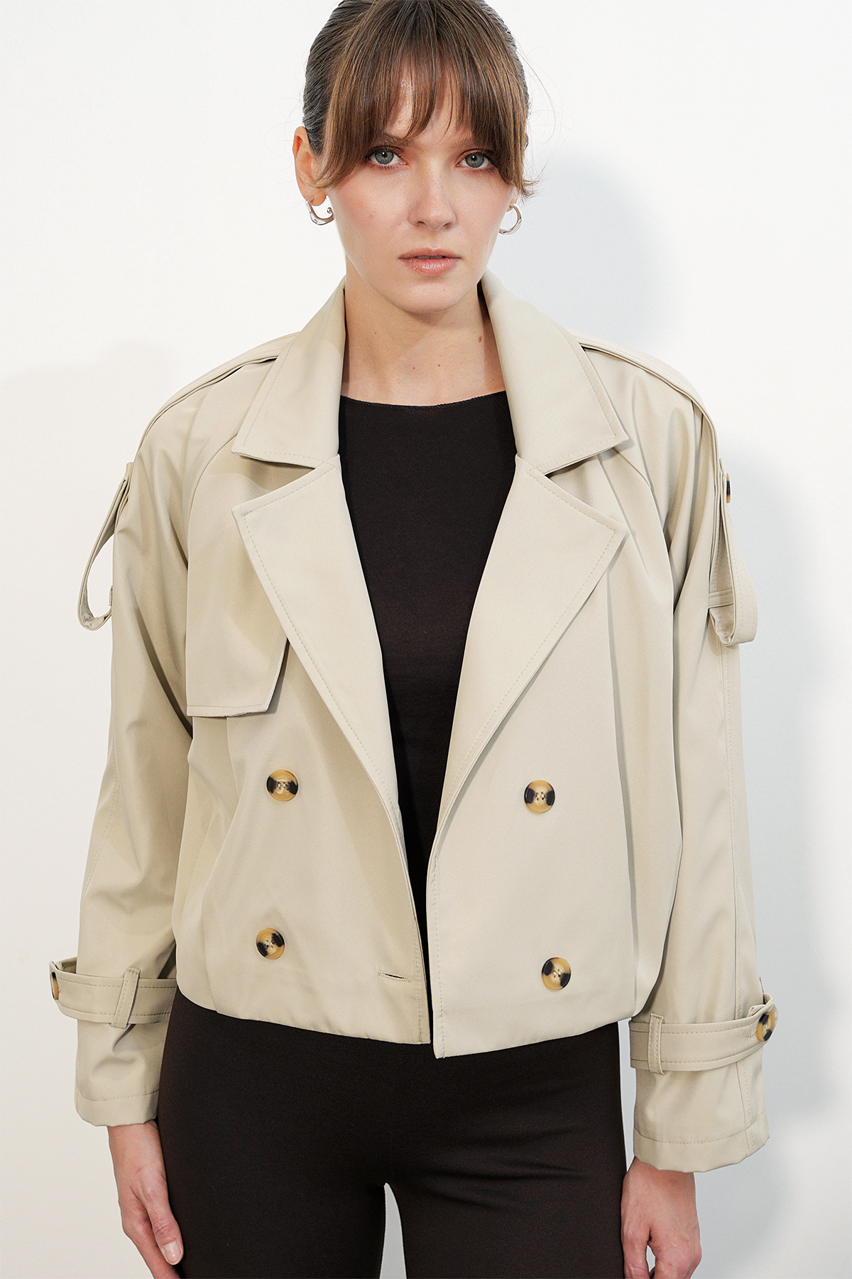 Women's Belted Fox Fabric Coat 9173 