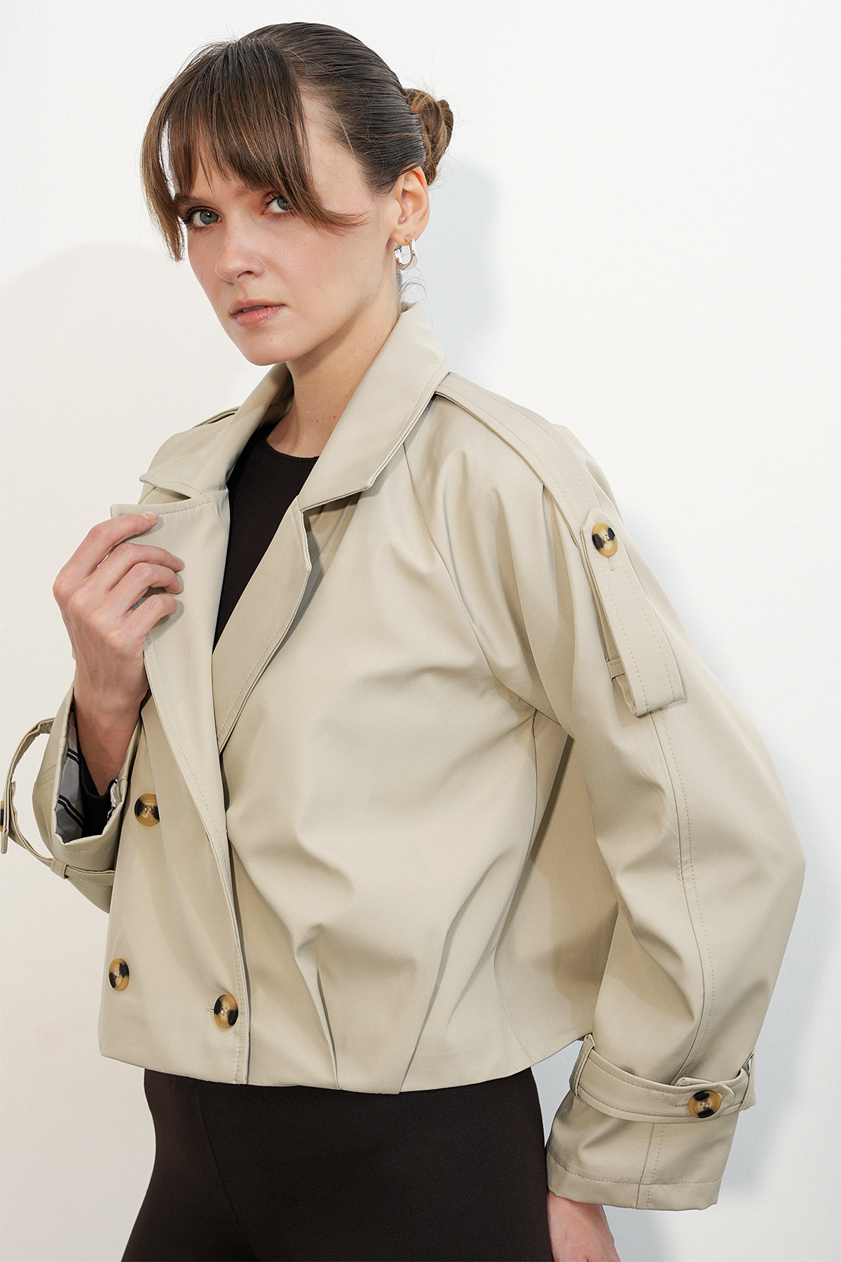 Women's Belted Fox Fabric Coat 9173 