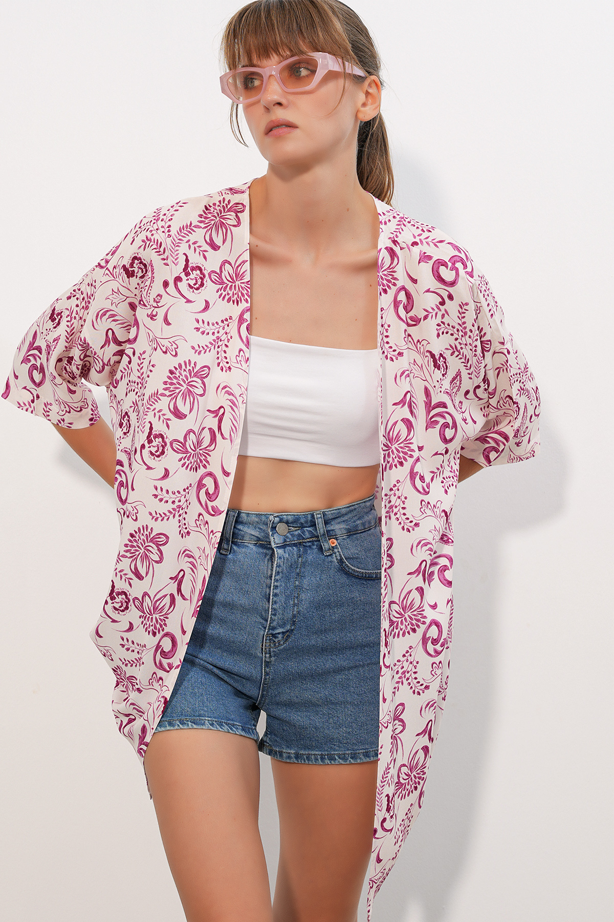 Women's Polka Dot Mini Denim Skirt 8086 