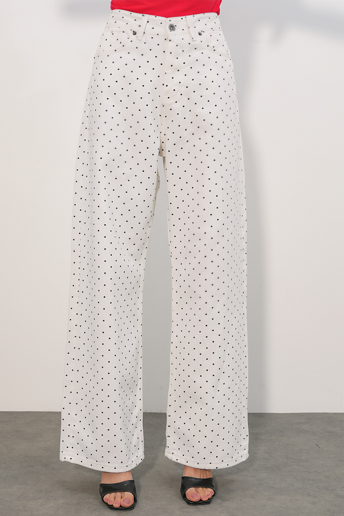 Women's Polka Dot Mini Denim Skirt 8086 