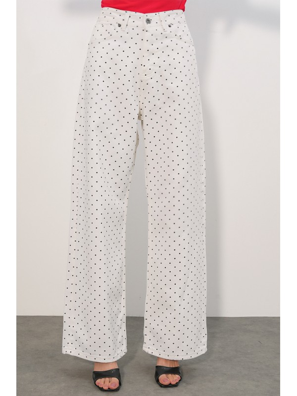 Women's Polka Dot Mini Denim Skirt 8086 