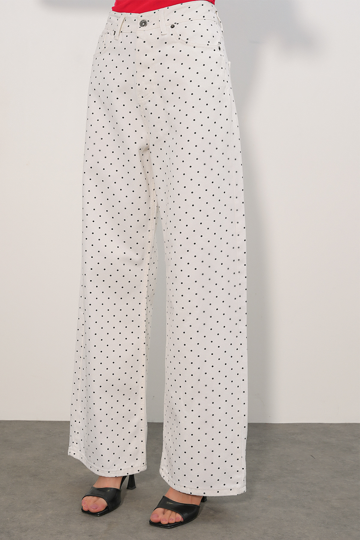 Women's Polka Dot Mini Denim Skirt 8086 