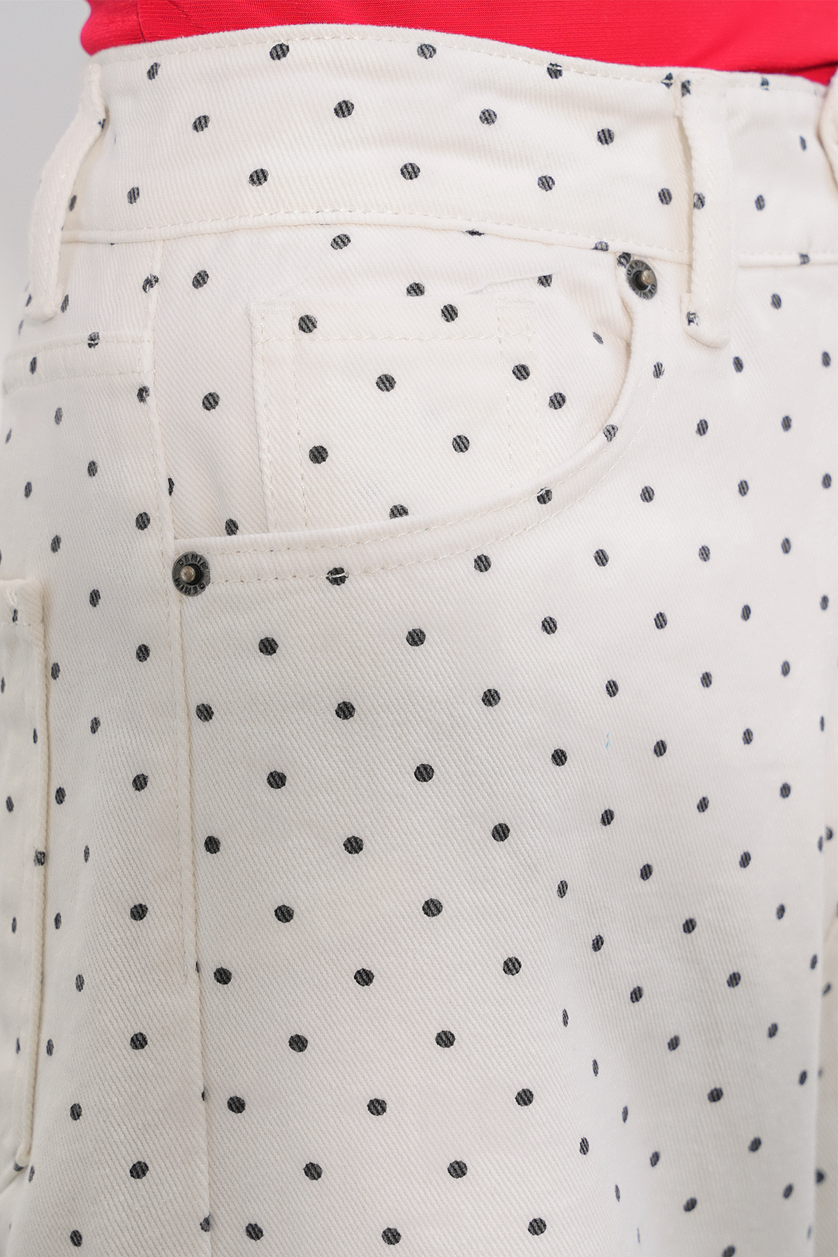 Women's Polka Dot Mini Denim Skirt 8086 