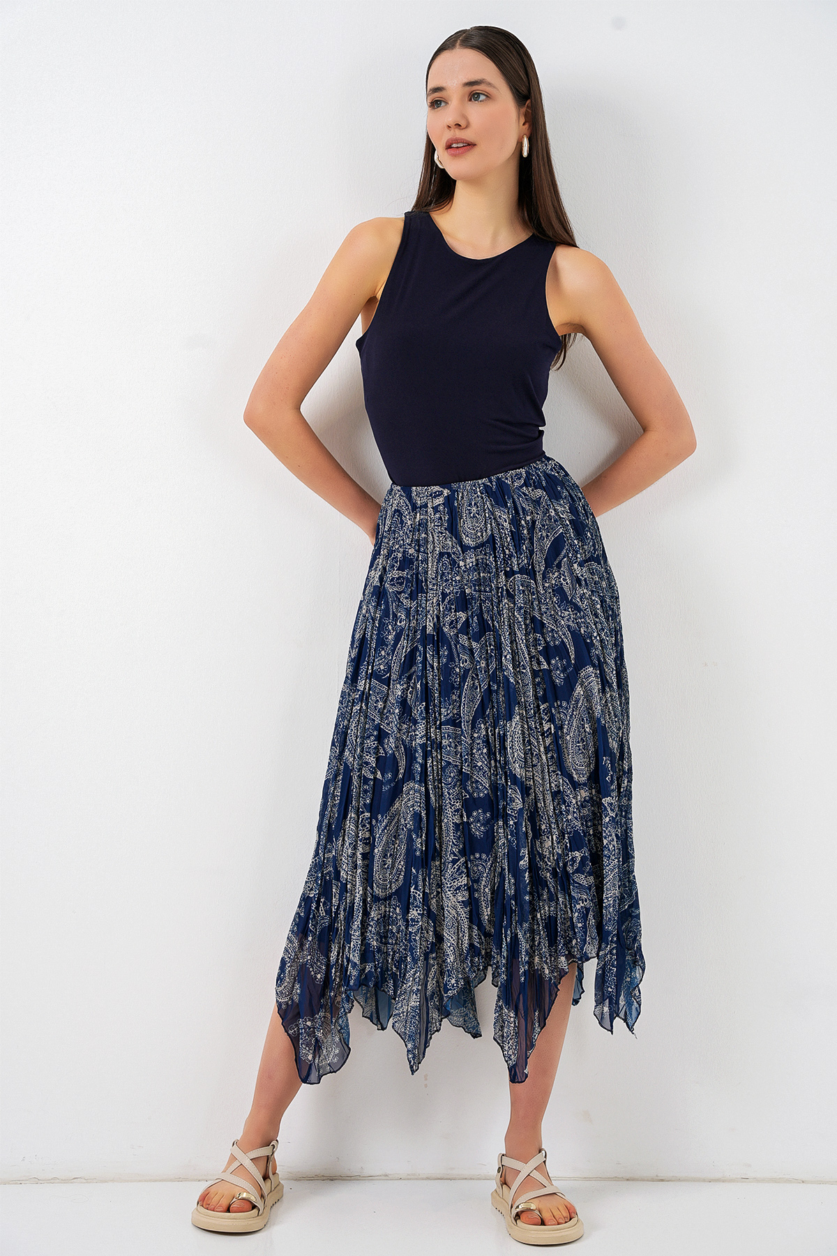 Women's Asymmetrical Tulle Chiffon Skirt 8061 