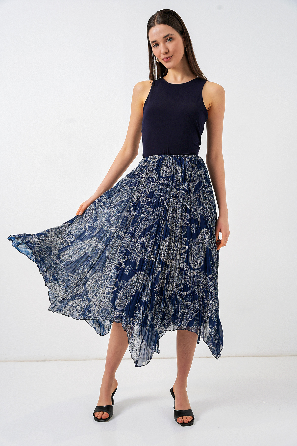 Women's Asymmetrical Tulle Chiffon Skirt 8061 