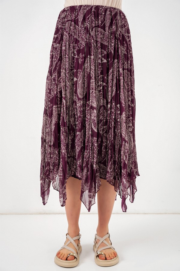 تنورة نسائية غير متماثلة من التول والشيفون 8061 