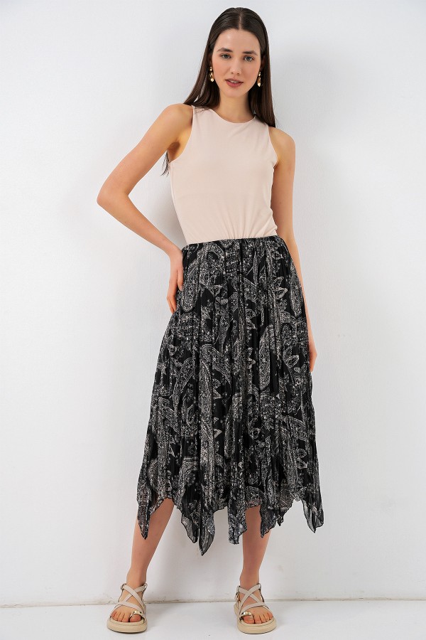 تنورة نسائية غير متماثلة من التول والشيفون 8061 