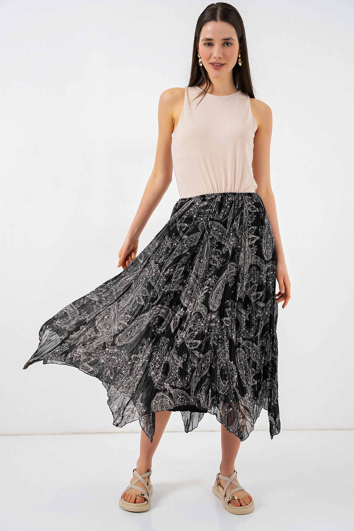 Women's Asymmetrical Tulle Chiffon Skirt 8061 