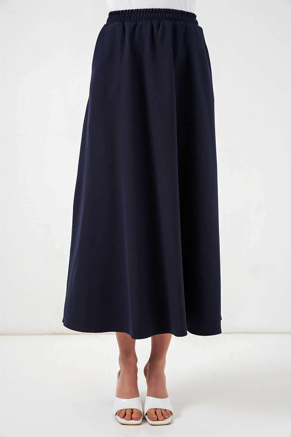 Women's Long Skirt with Elastic Waistband 8072 